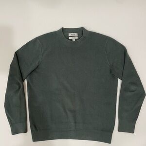 COS Men's Crewneck Ribbed Sweater in Forest Green